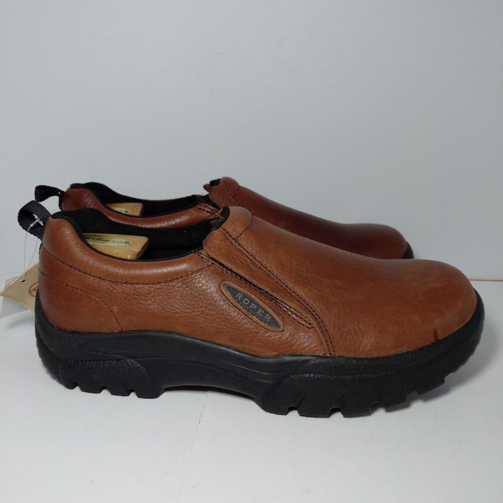 Men’s Roper 13 D Slip-On Work Shoes Full Grain Leather Grip Soft Toe
